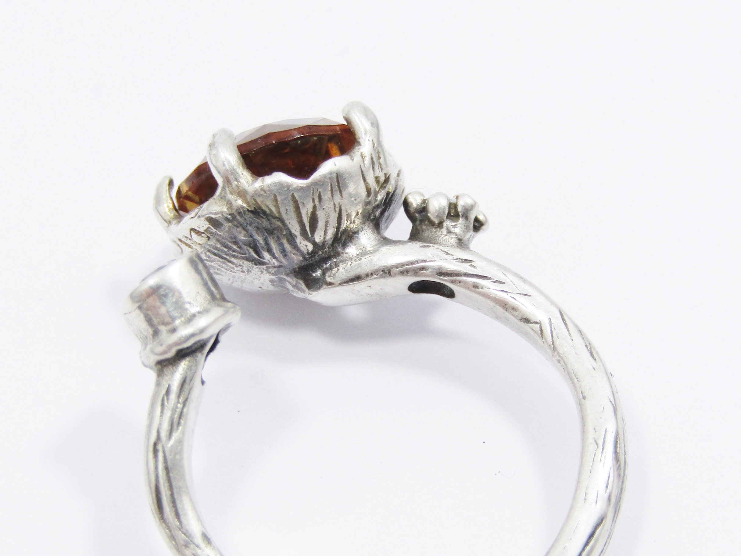 A Gorgeous Open Ended Band Set with a Honey Quartz ring in Sterling Silver