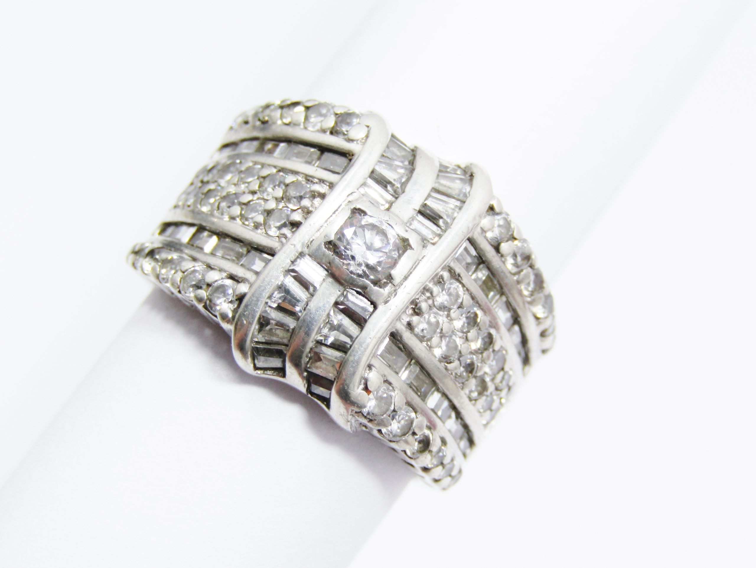 A Gorgeous Broad Zirconia Ring in Sterling Silver.