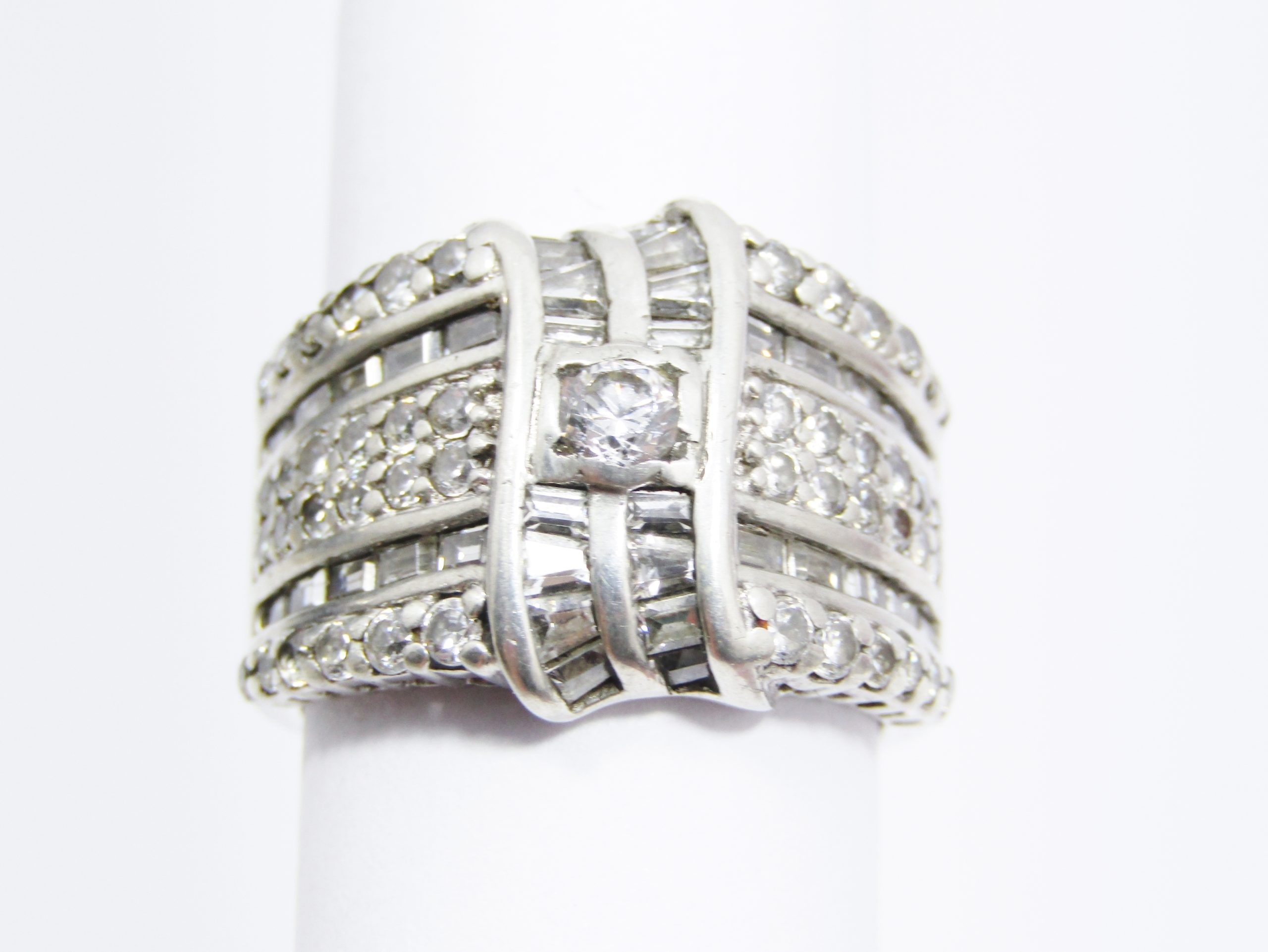 A Gorgeous Broad Zirconia Ring in Sterling Silver.