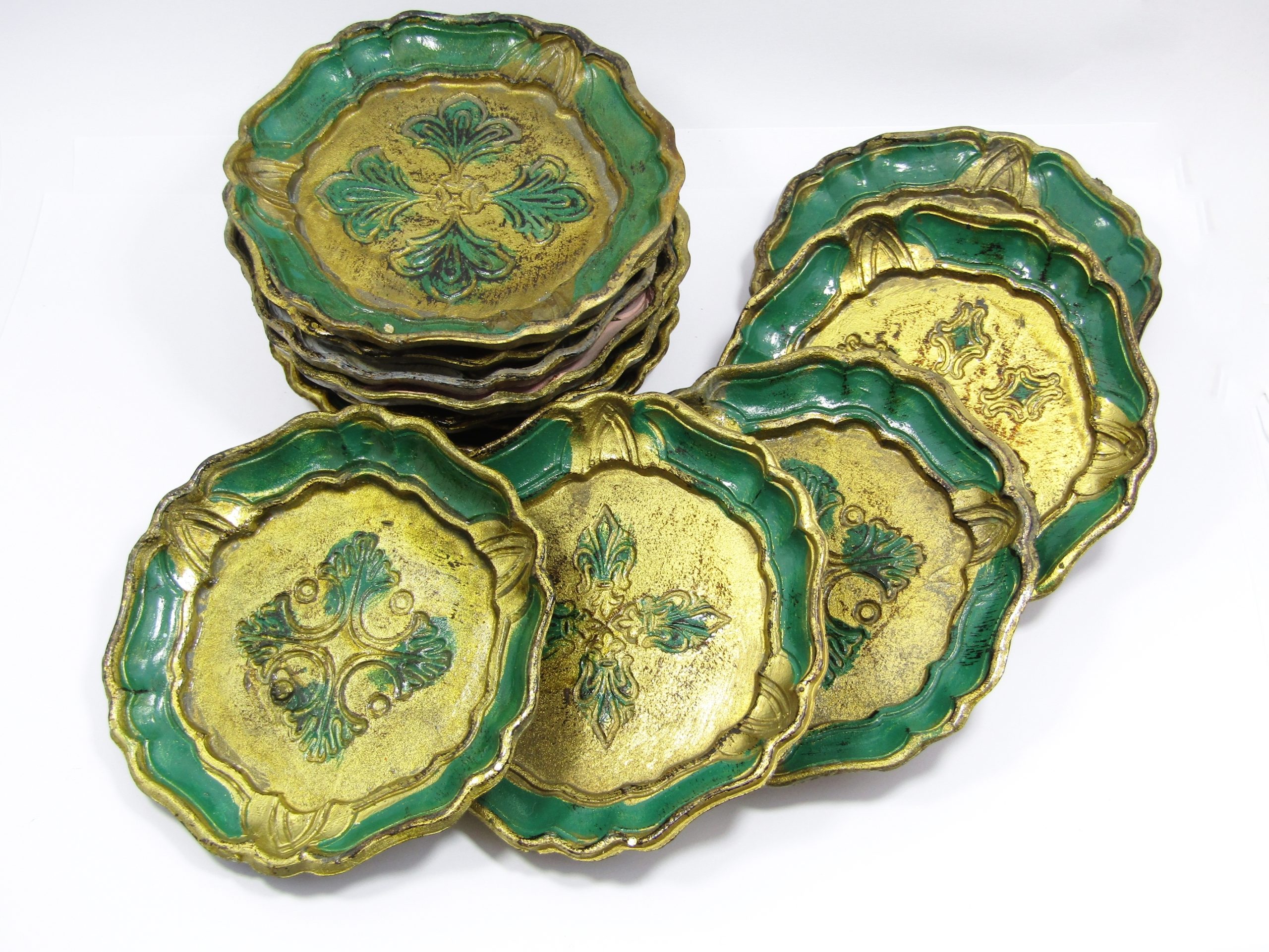 Lovely! Twelve Italian Florentine Coasters Lot