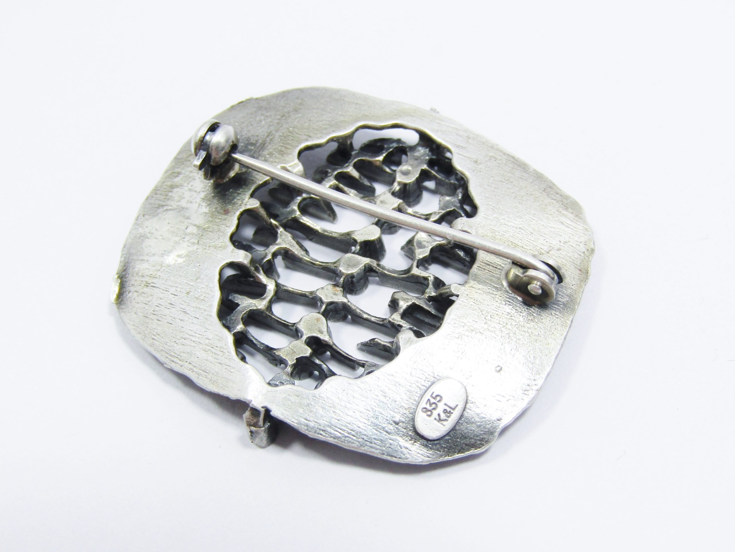 Beautiful! Vintage K&L Germany Silver Modernist Brooch
