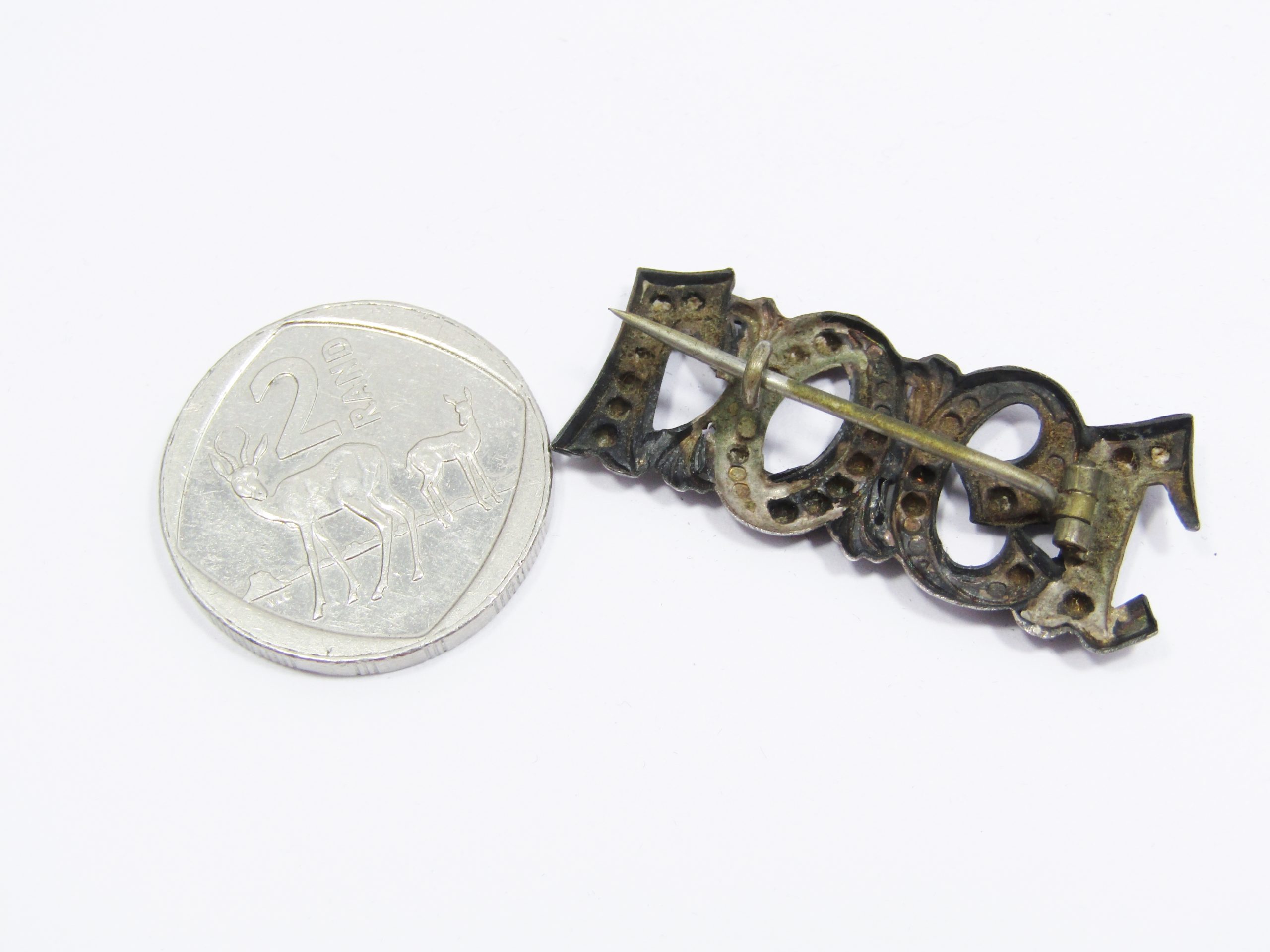 Boer War Sterling Silver "1901" Sweetheart Brooch