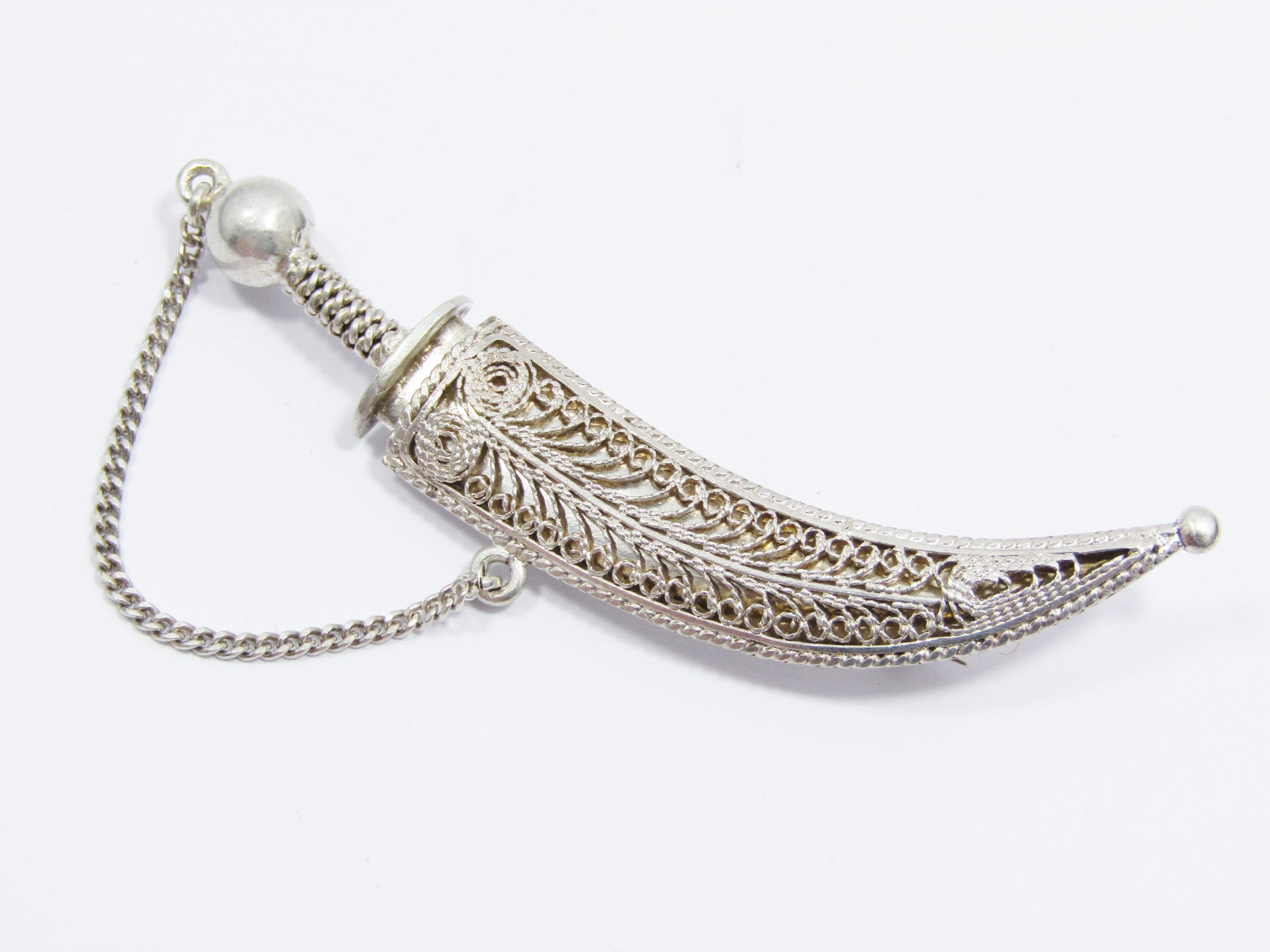 A Stunning Large Dagger and Sheath Brooch in Sterling Silver