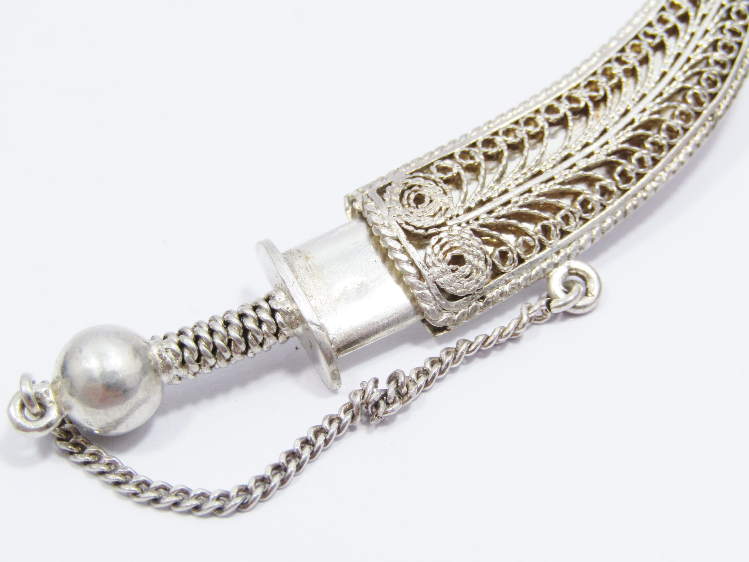 A Stunning Large Dagger and Sheath Brooch in Sterling Silver