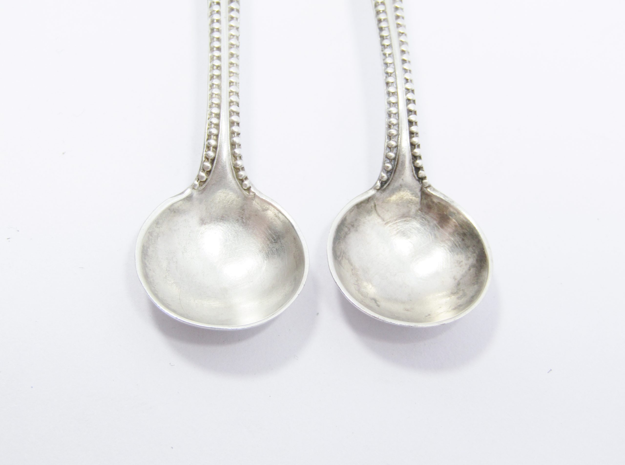 Pair Antique (c1877) Silver Hallmarked Salt Spoons