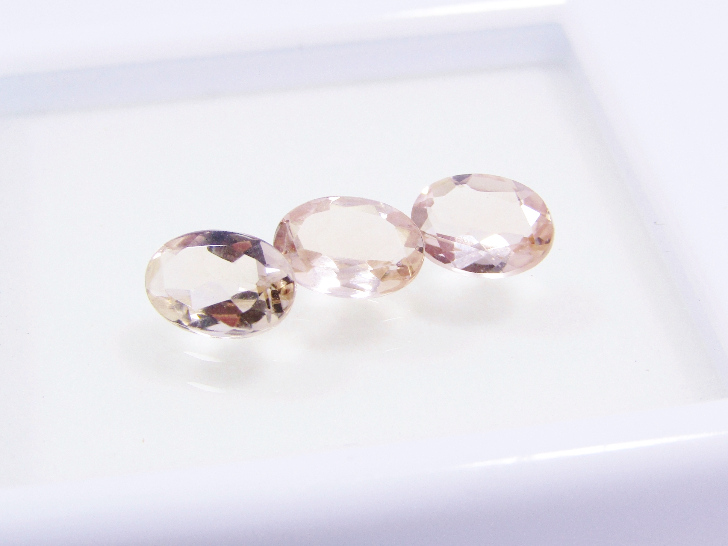 Beautiful Almost Matched Triple Set of Morganite Gemstones, 2.05CTW