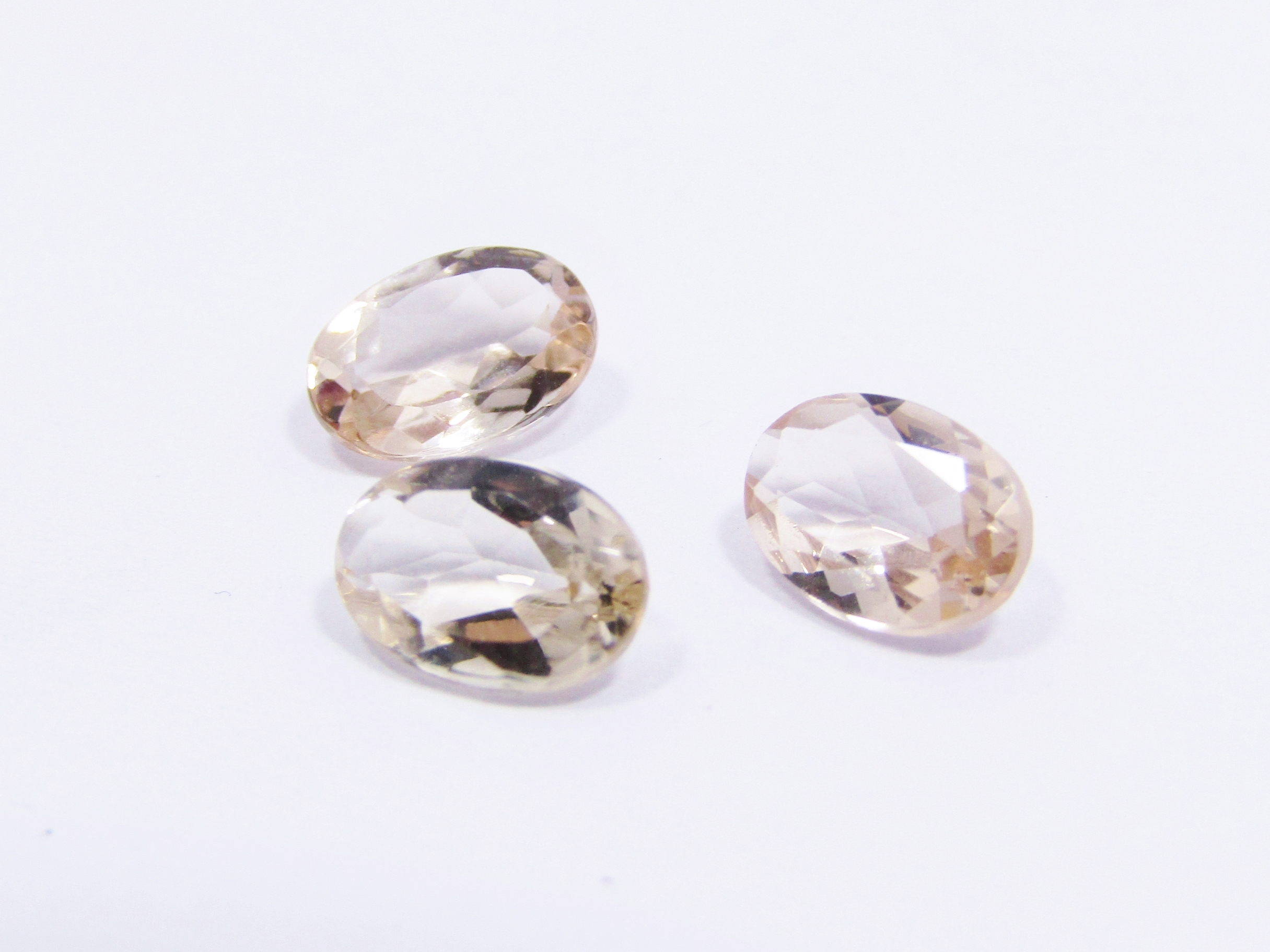 Beautiful Almost Matched Triple Set of Morganite Gemstones, 2.05CTW