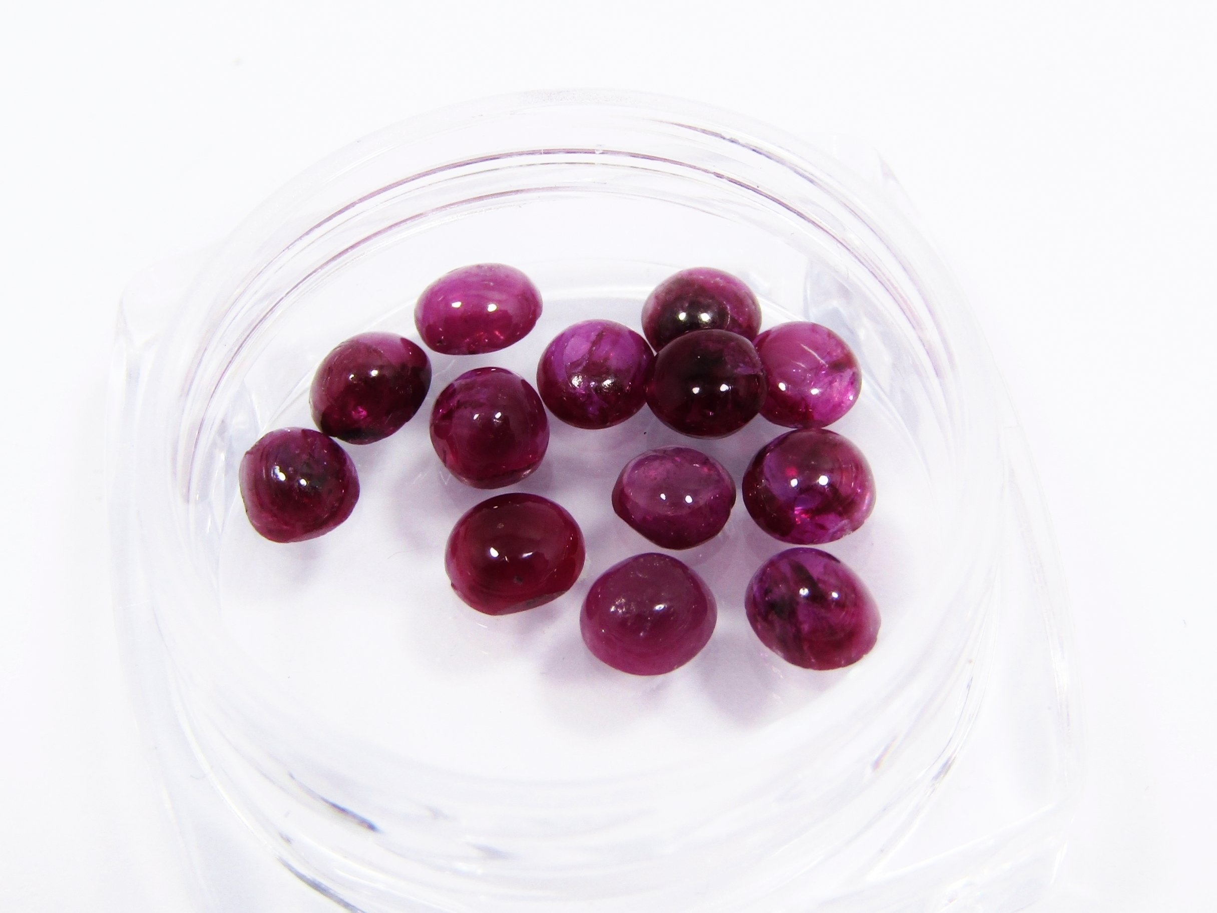 Genuine 4.6ctw Dark Ruby Cabochon Gemstone Lot