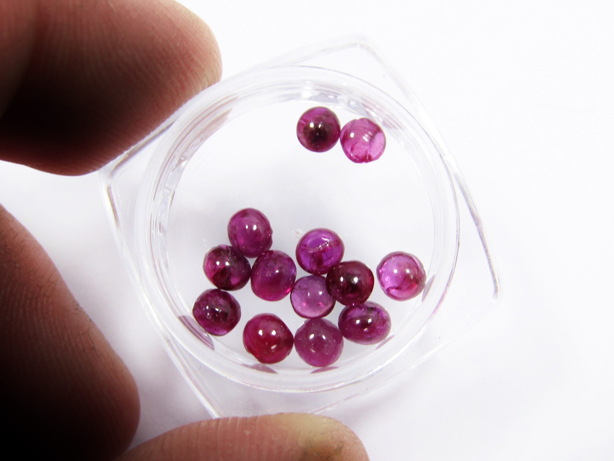 Genuine 4.6ctw Dark Ruby Cabochon Gemstone Lot
