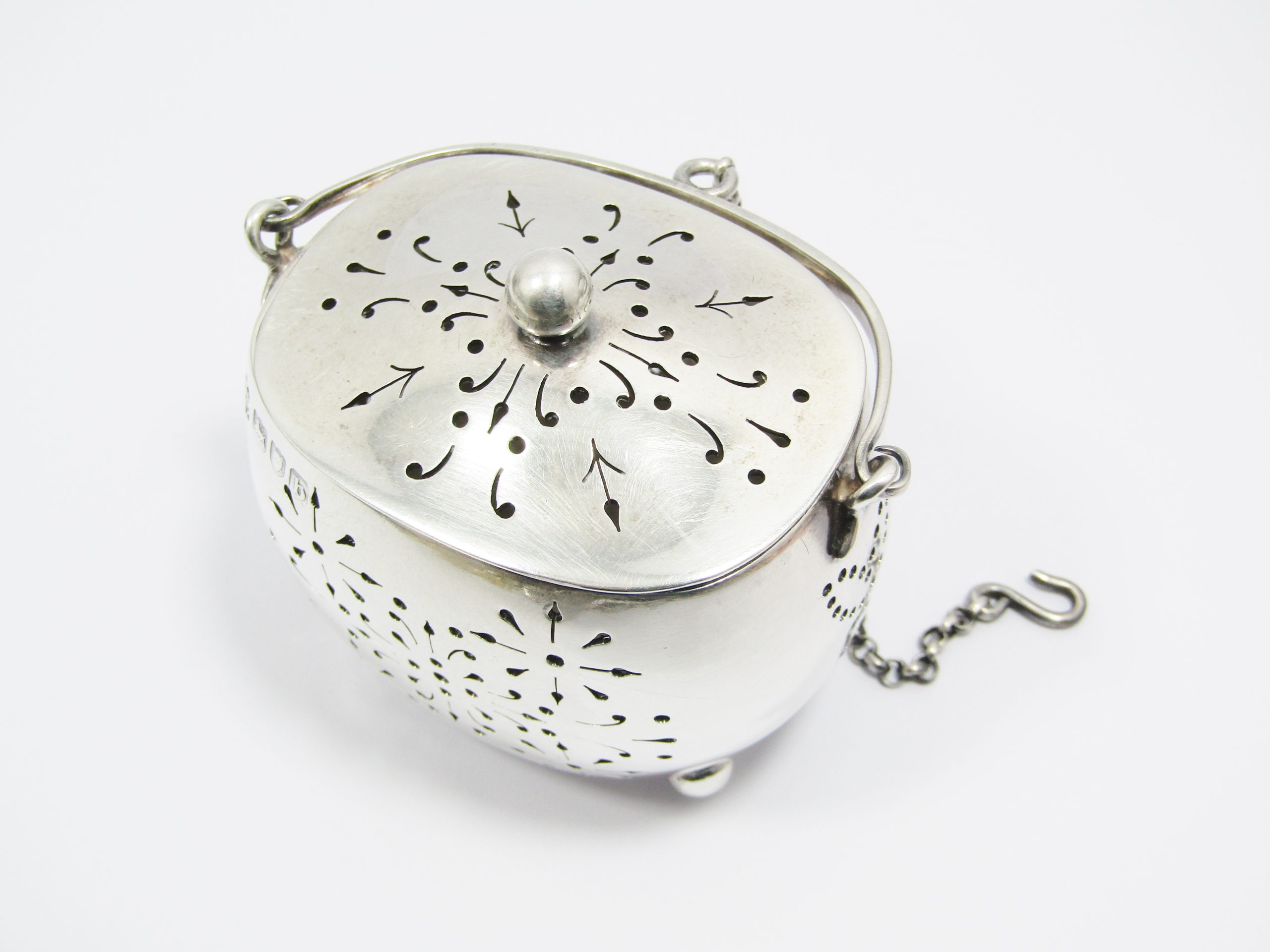 Rare Find! Antique (c1897) Large Hallmarked Silver Tea Infuser