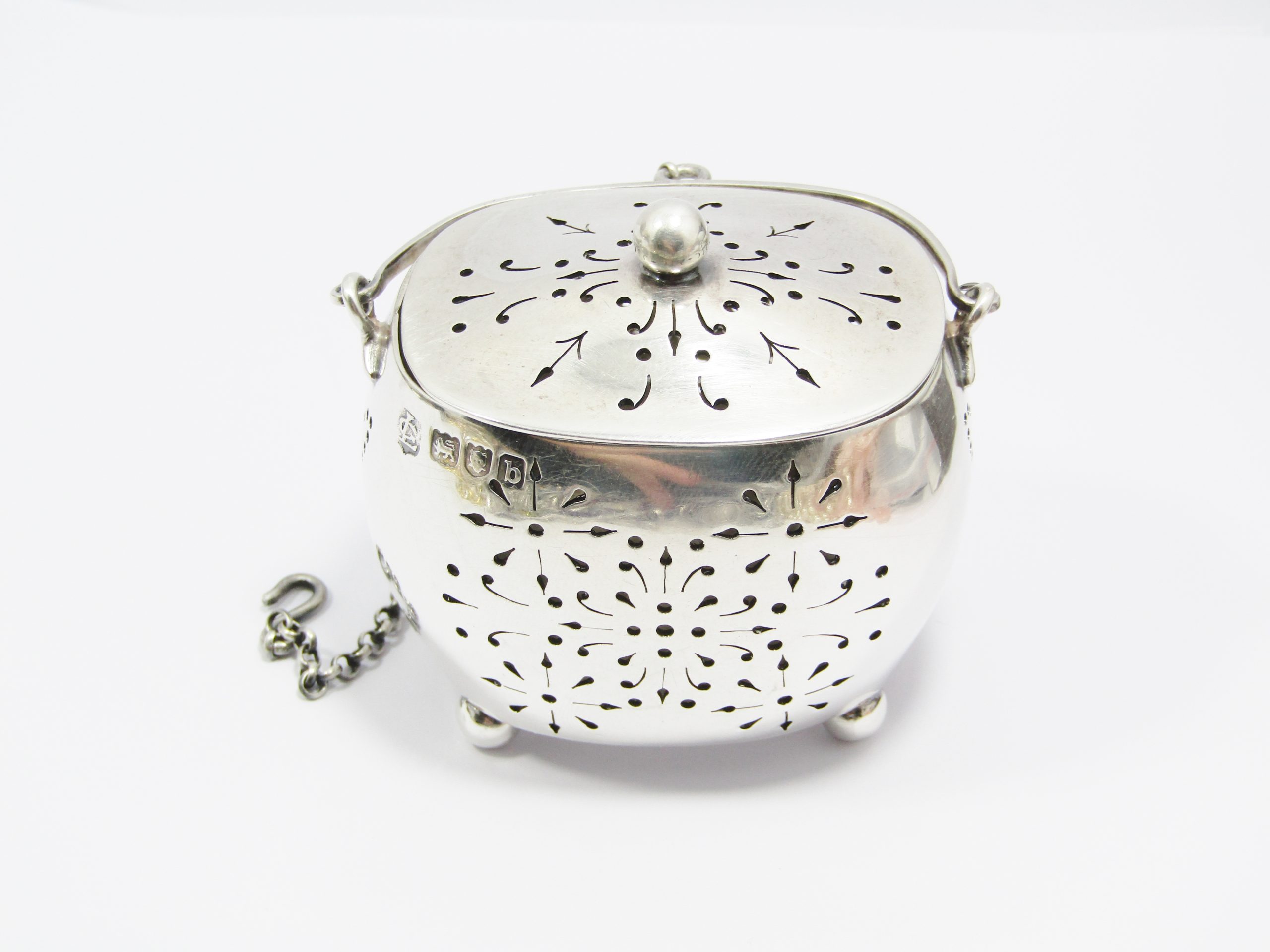 Rare Find! Antique (c1897) Large Hallmarked Silver Tea Infuser