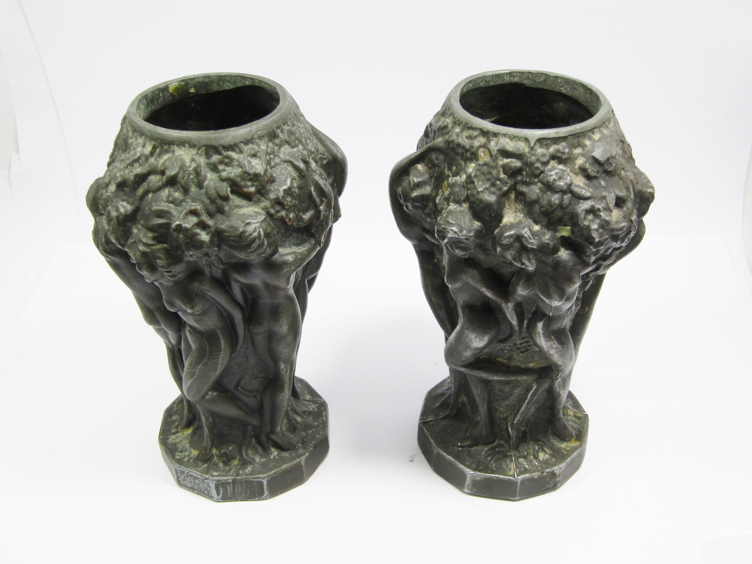 Antique/Vintage Pair of Frantisek Pazourek Style Vases