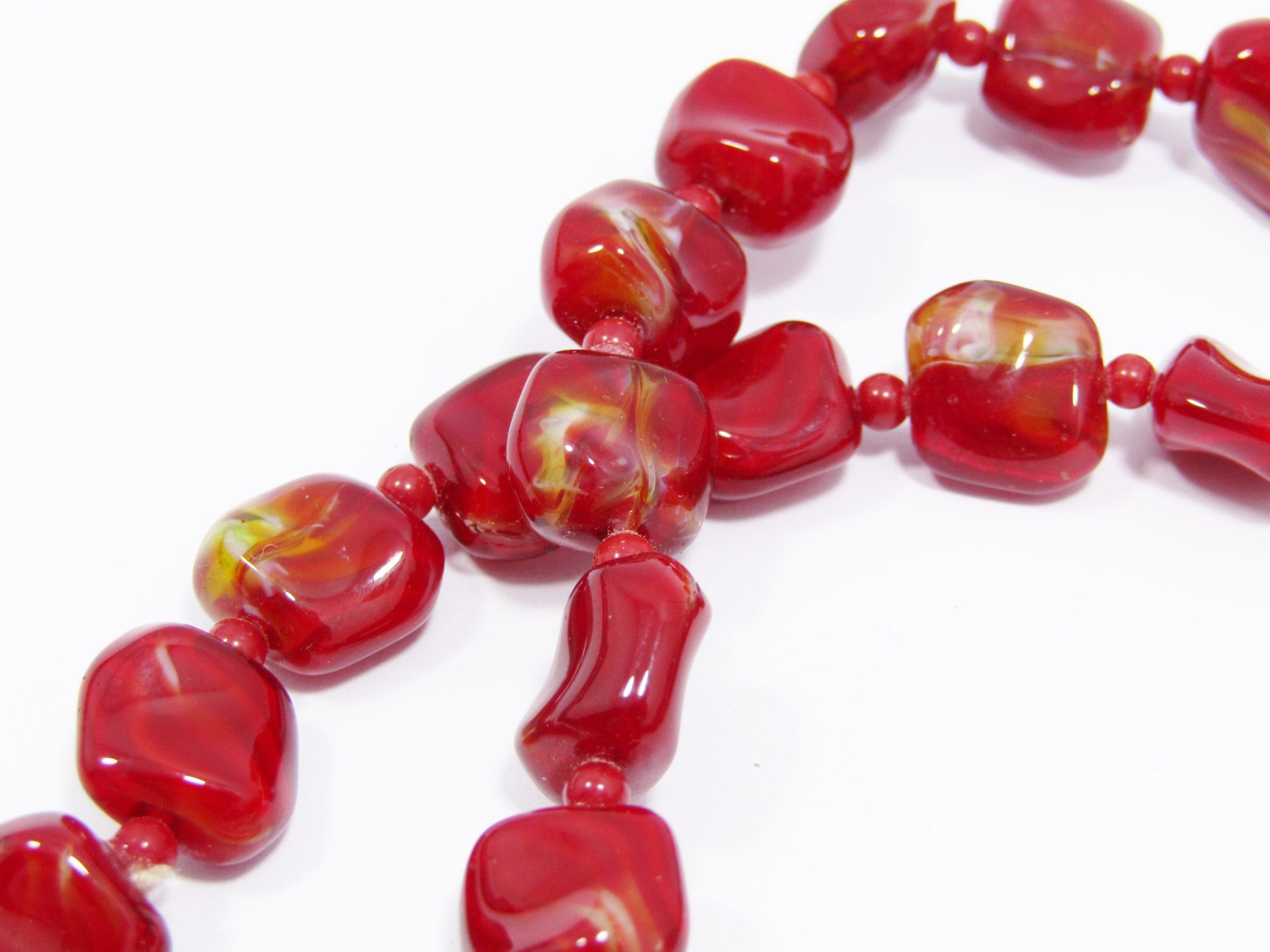A Gorgeous Marbled Red Stone Necklace with a Puffy Heart a keepsake Locket in Sterling  Silver.
