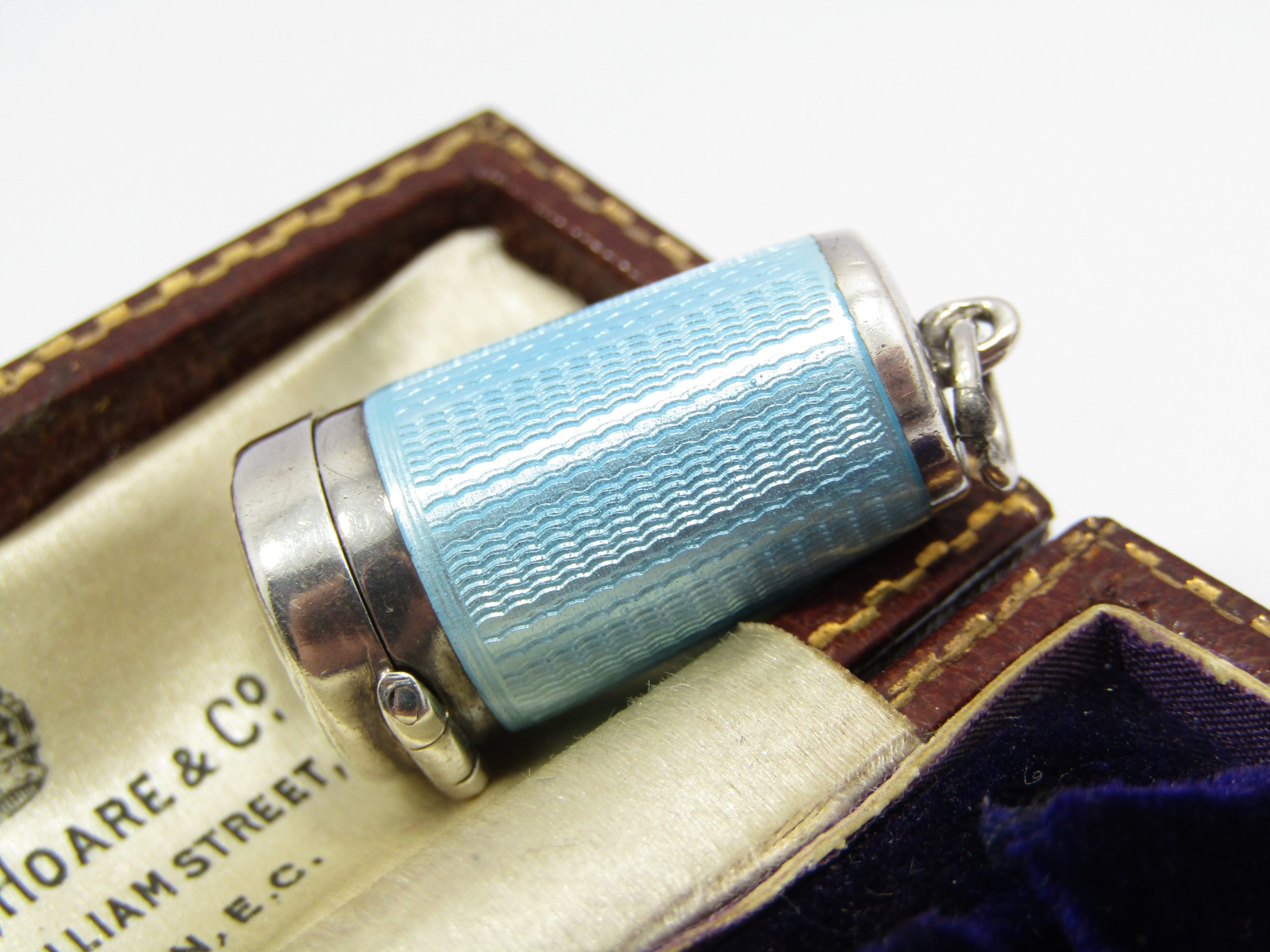 Antique/Vintage Sterling Silver Guilloche Enamel Container