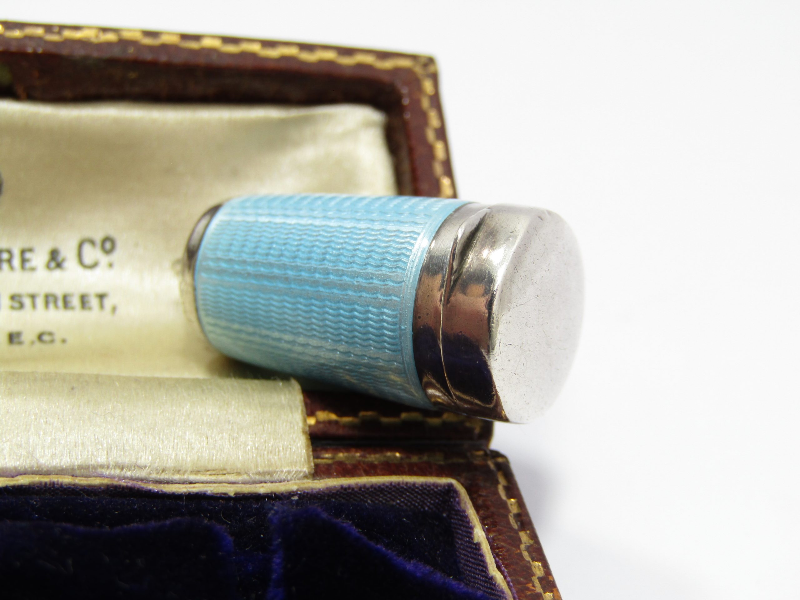 Antique/Vintage Sterling Silver Guilloche Enamel Container