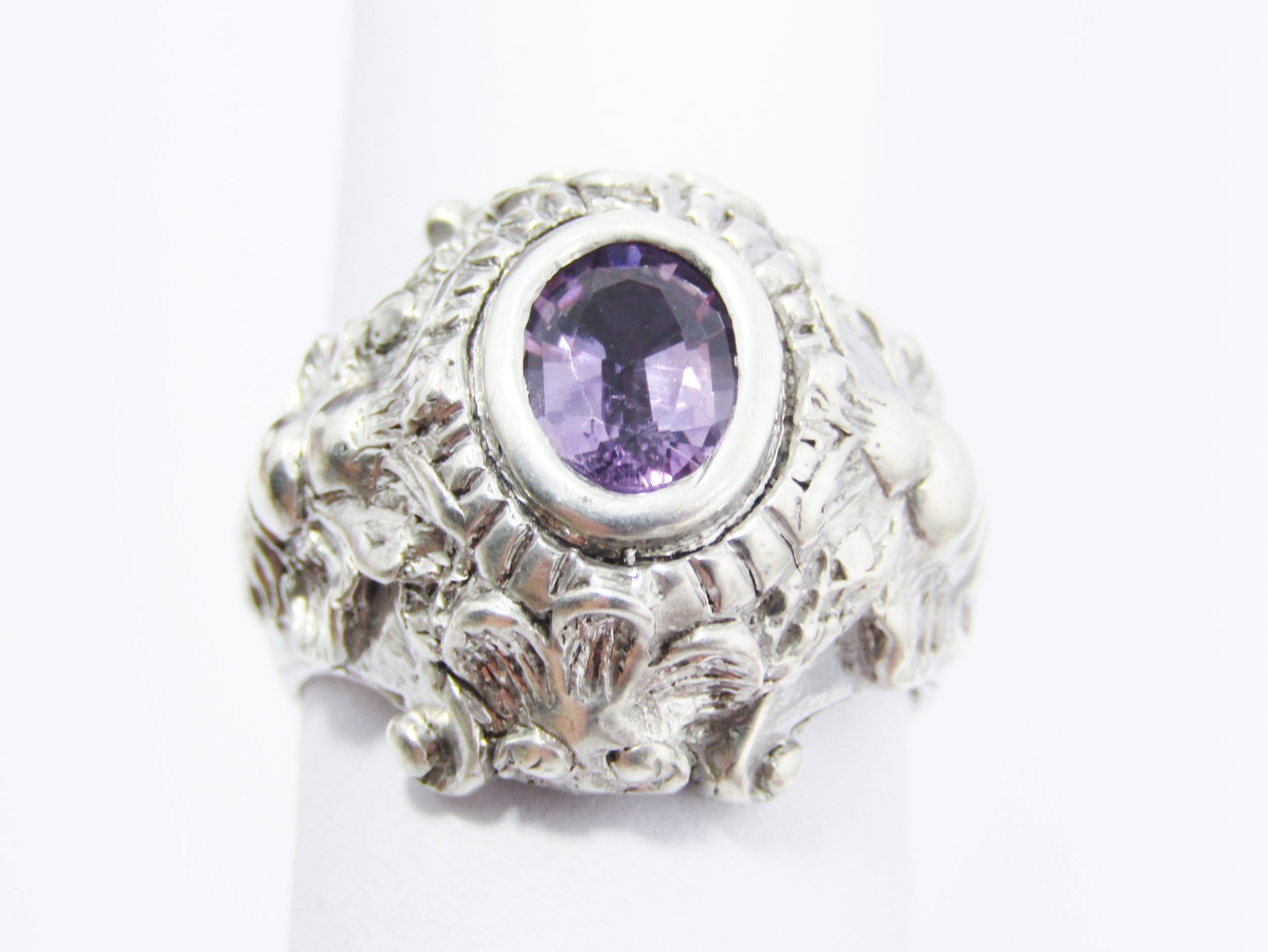 A Gorgeous Chunky Amethyst Ring in Sterling Silver