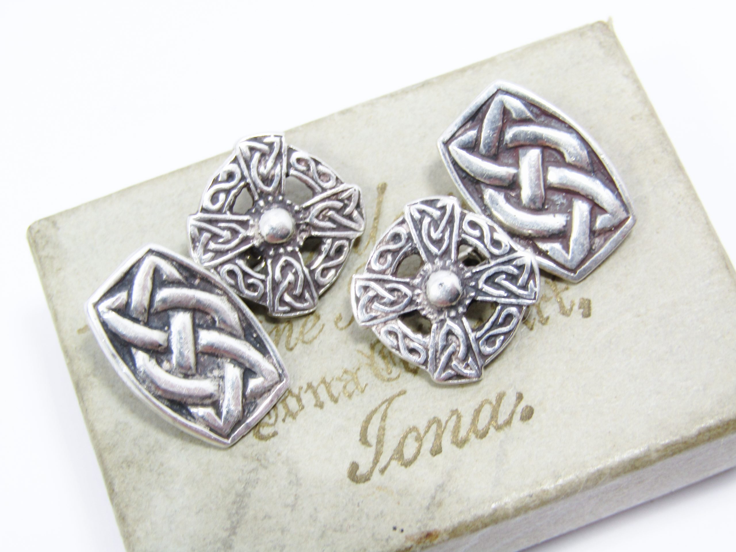 Vintage (c1960c) Scottish IONA Sterling Silver Cufflinks
