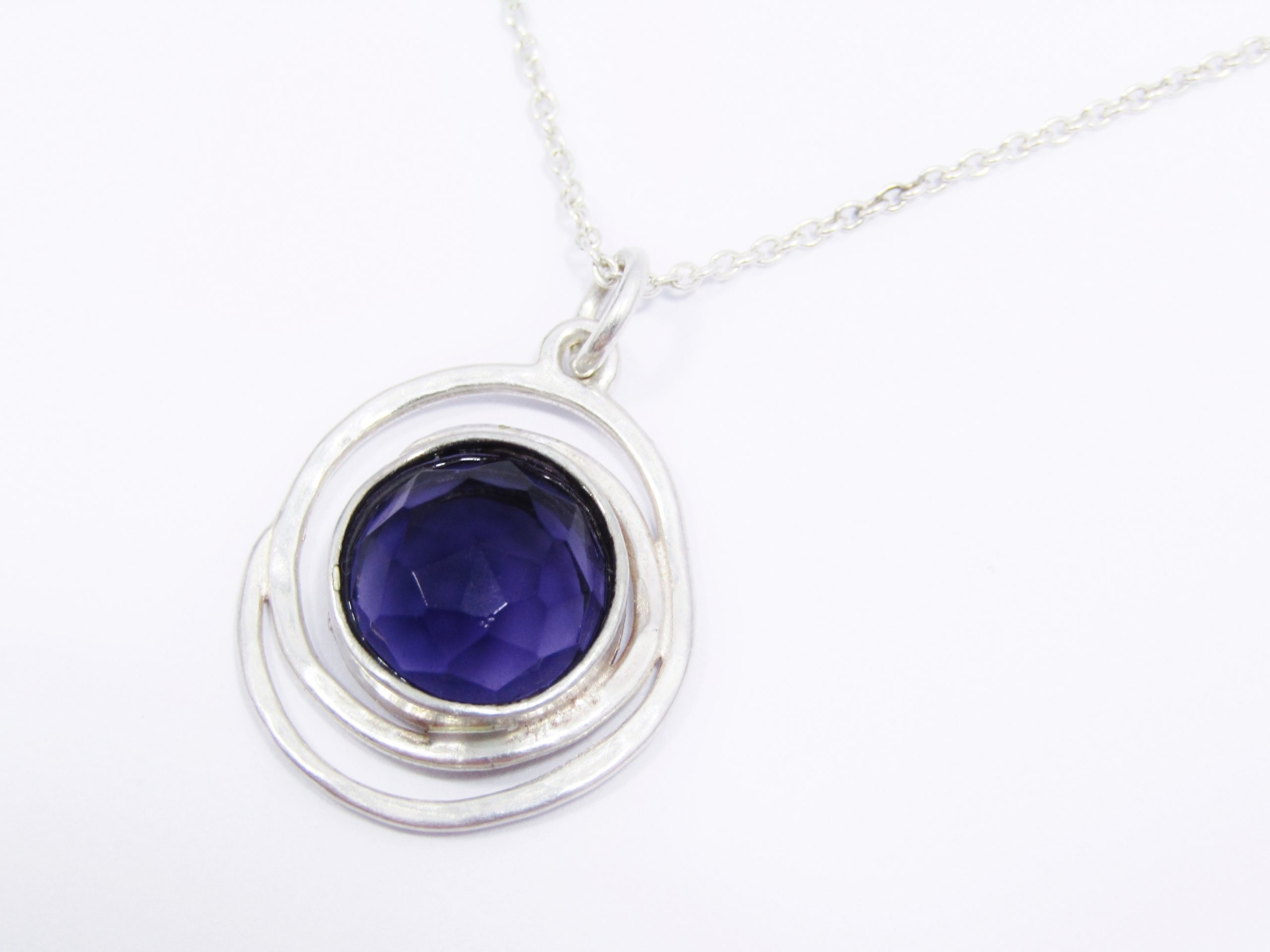 A Lovely Amethyst Pendant on chain in Sterling Silver