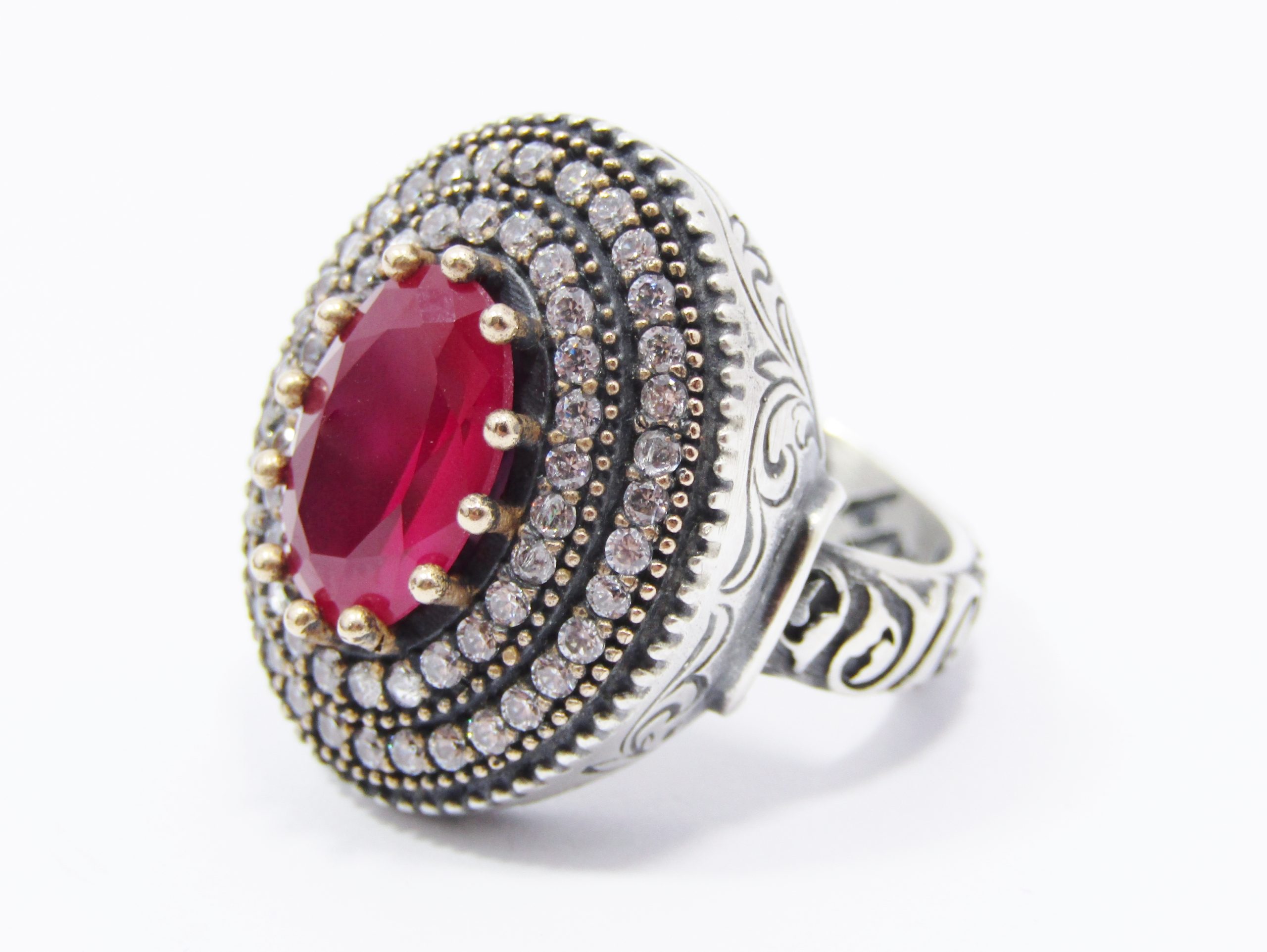 Gorgeous Chunky Pink Stone Ring in Sterling Silver