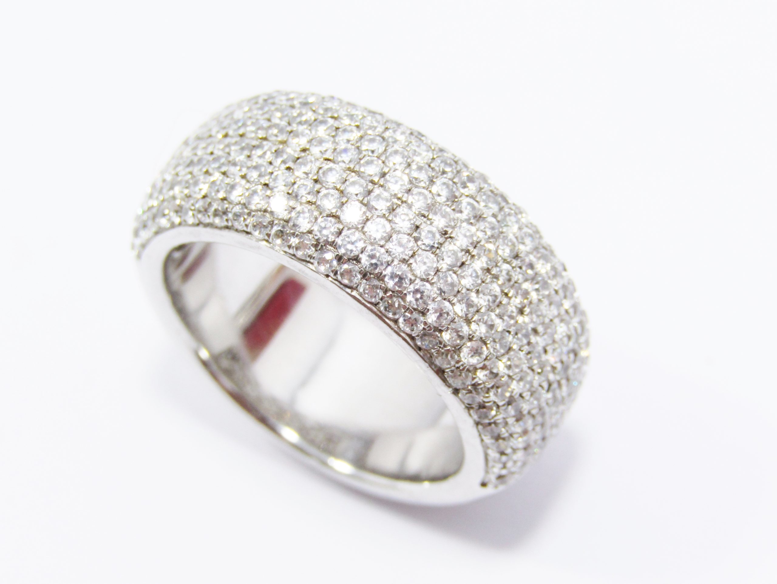A Gorgeous Solid Pave Set Zirconia Ring in Sterling Silver