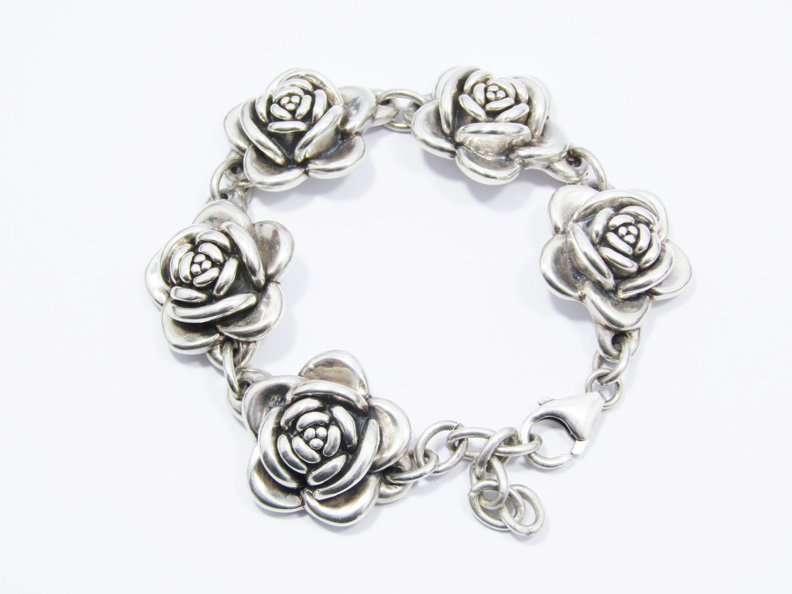 Stunning Hollow Design Flower Bracelet in Sterling Silver
