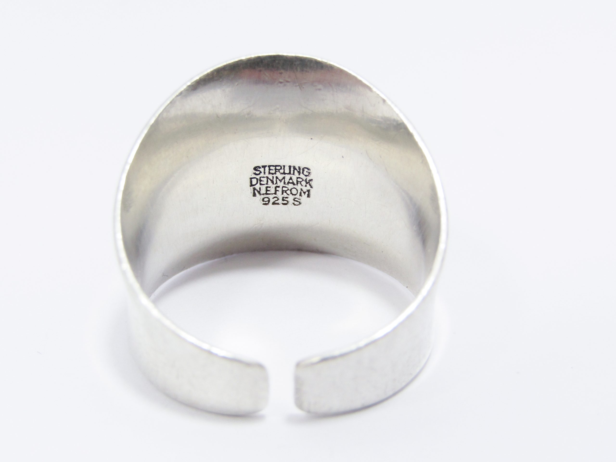 Danish Modernist Niel Erik From Silver & Rose Quartz Ring