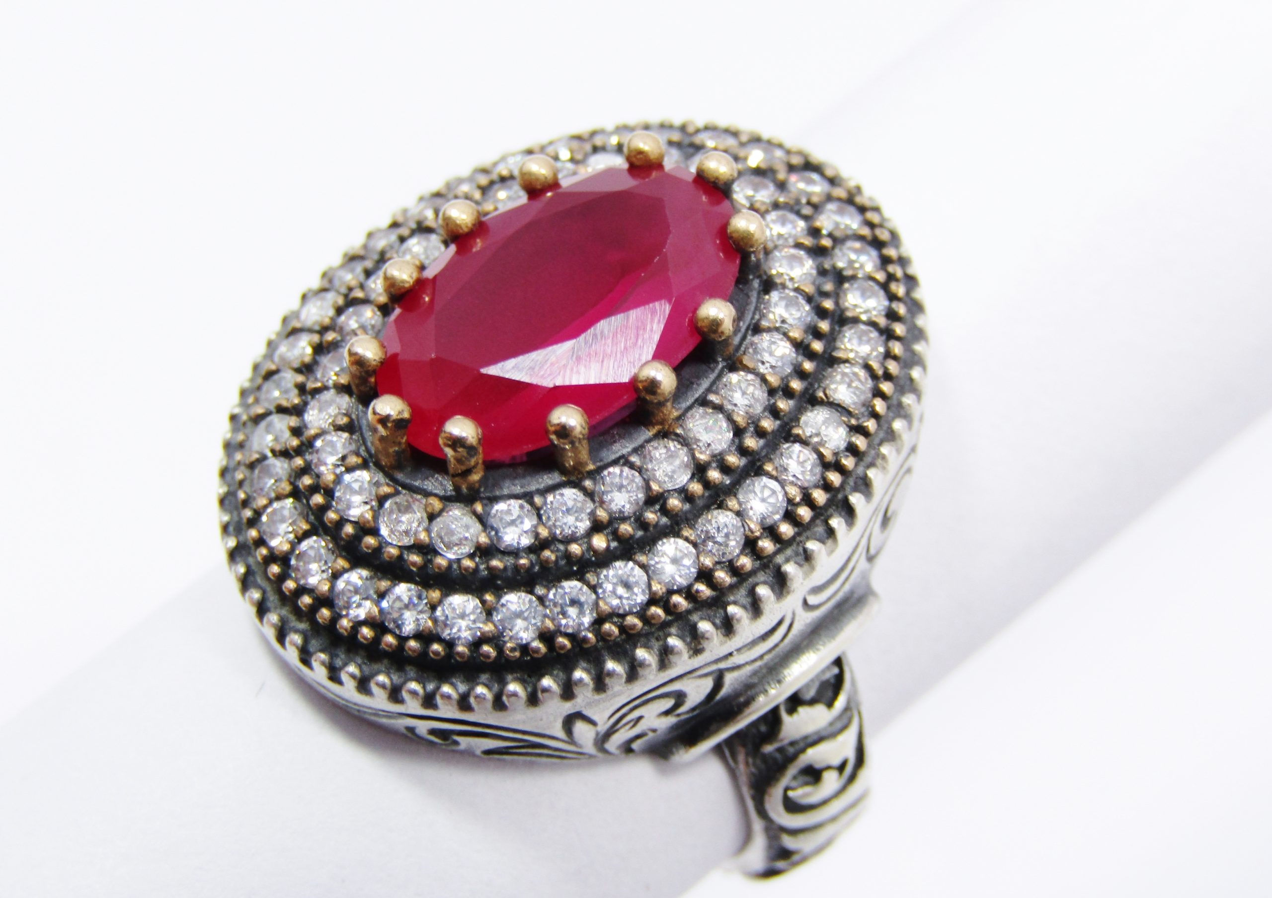 Gorgeous Chunky Pink Stone Ring in Sterling Silver