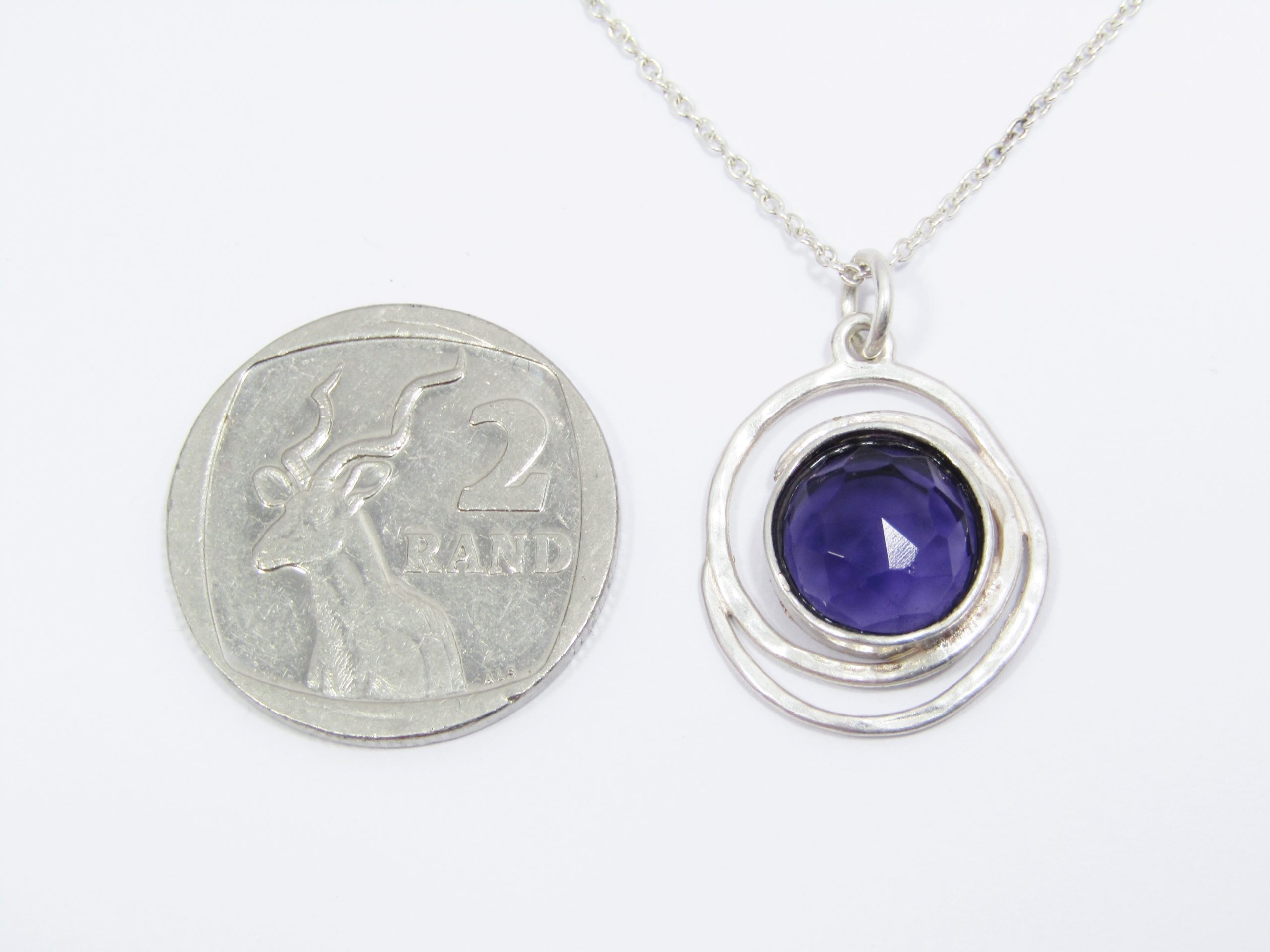 A Lovely Amethyst Pendant on chain in Sterling Silver