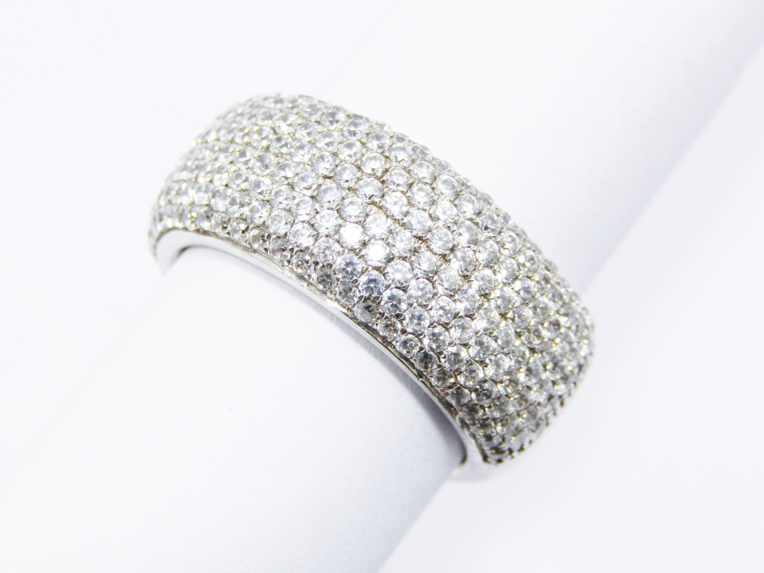 A Gorgeous Solid Pave Set Zirconia Ring in Sterling Silver