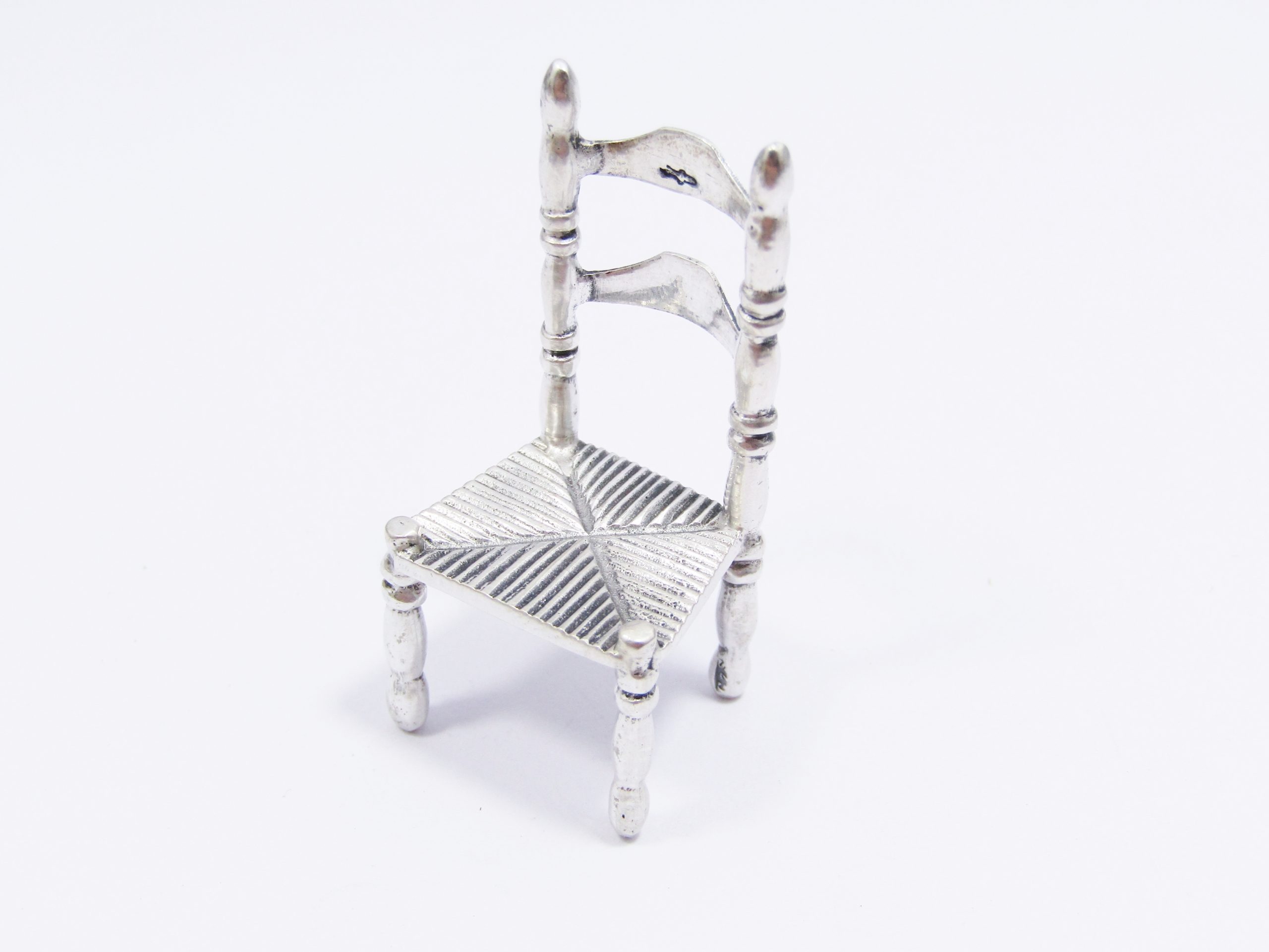 Vintage Dutch Hallmarked Miniature Silver Chair Figurine