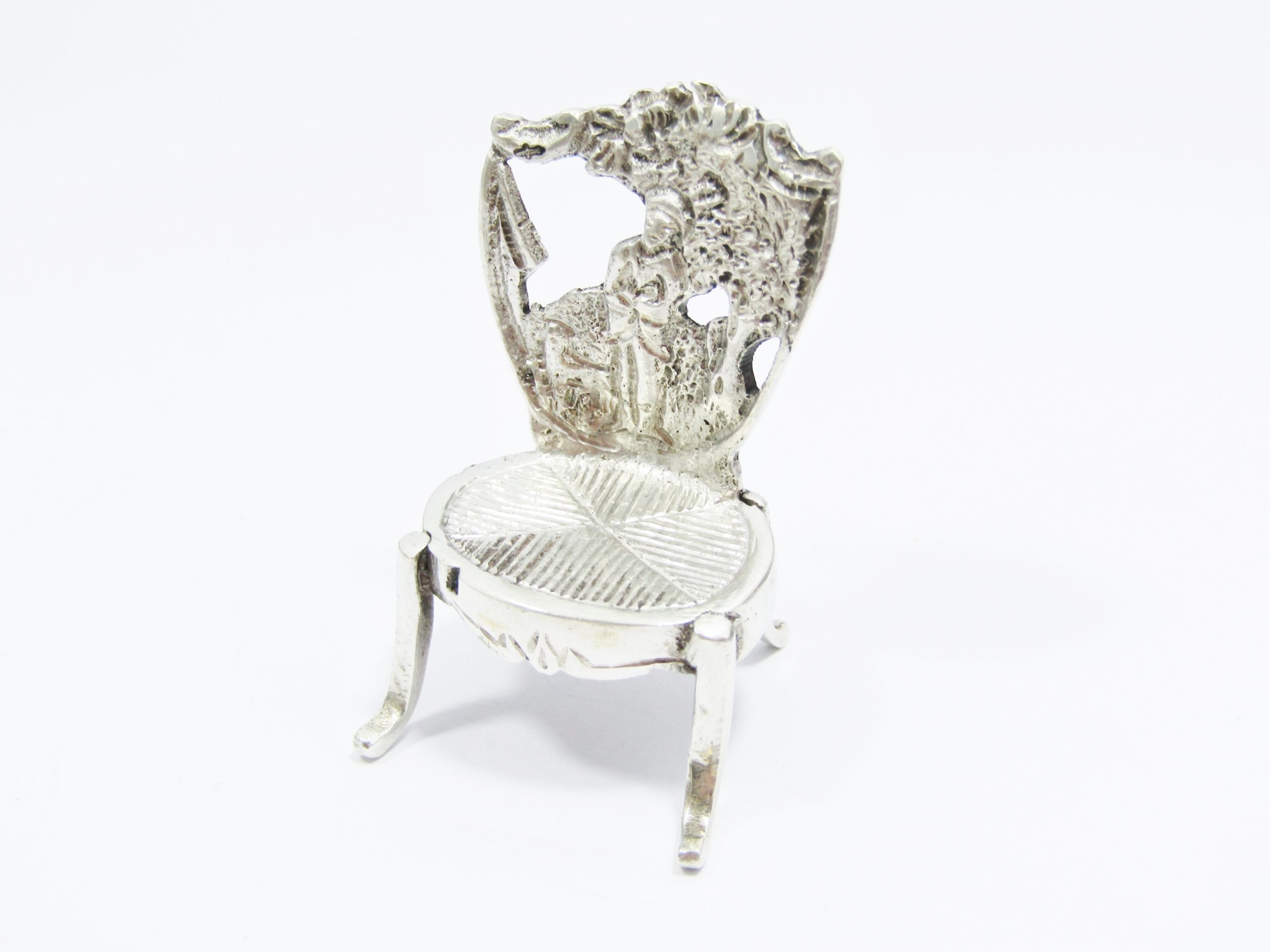 Vintage Hanau Miniature Silver Chair Figurine
