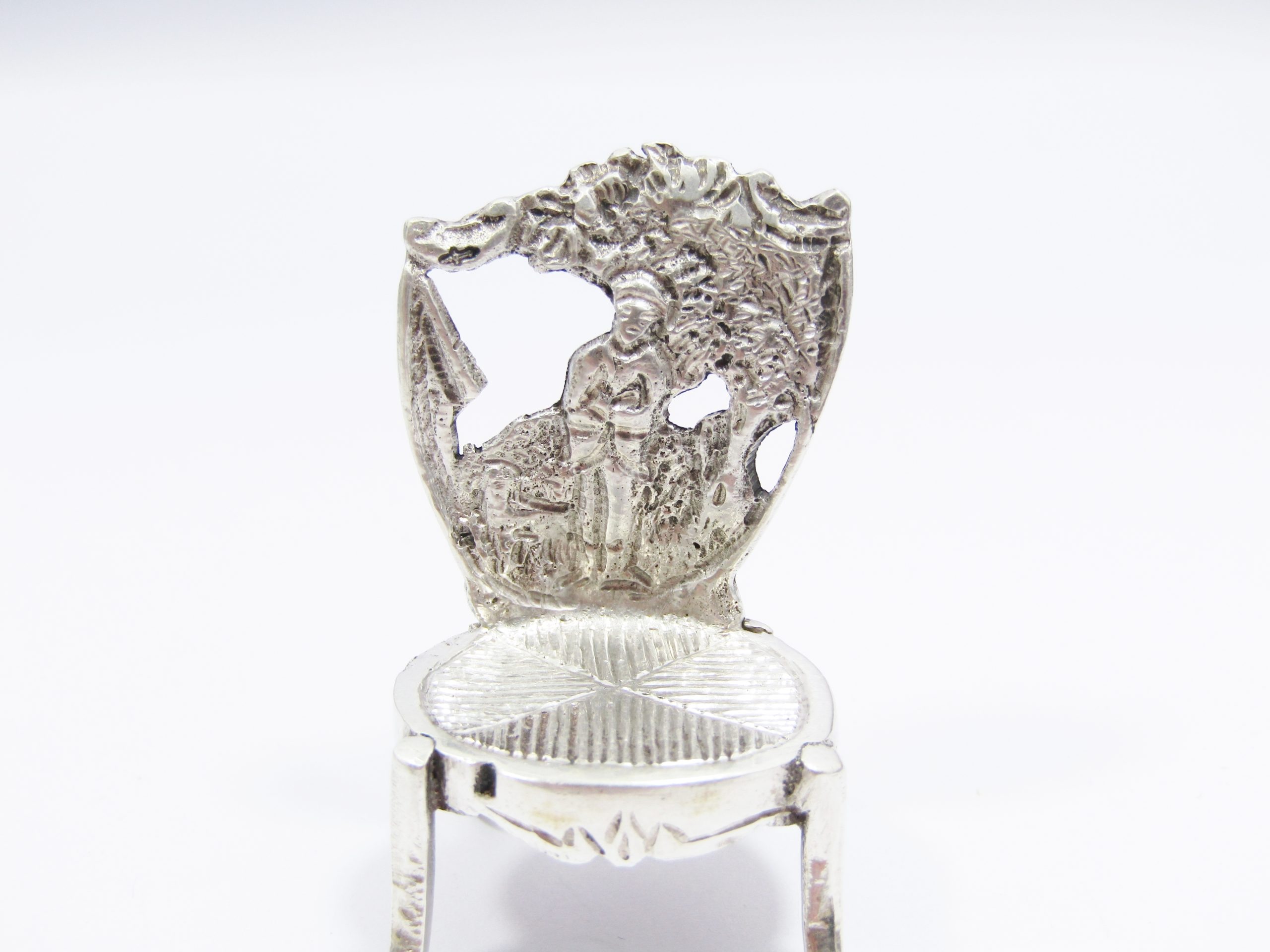 Vintage Hanau Miniature Silver Chair Figurine